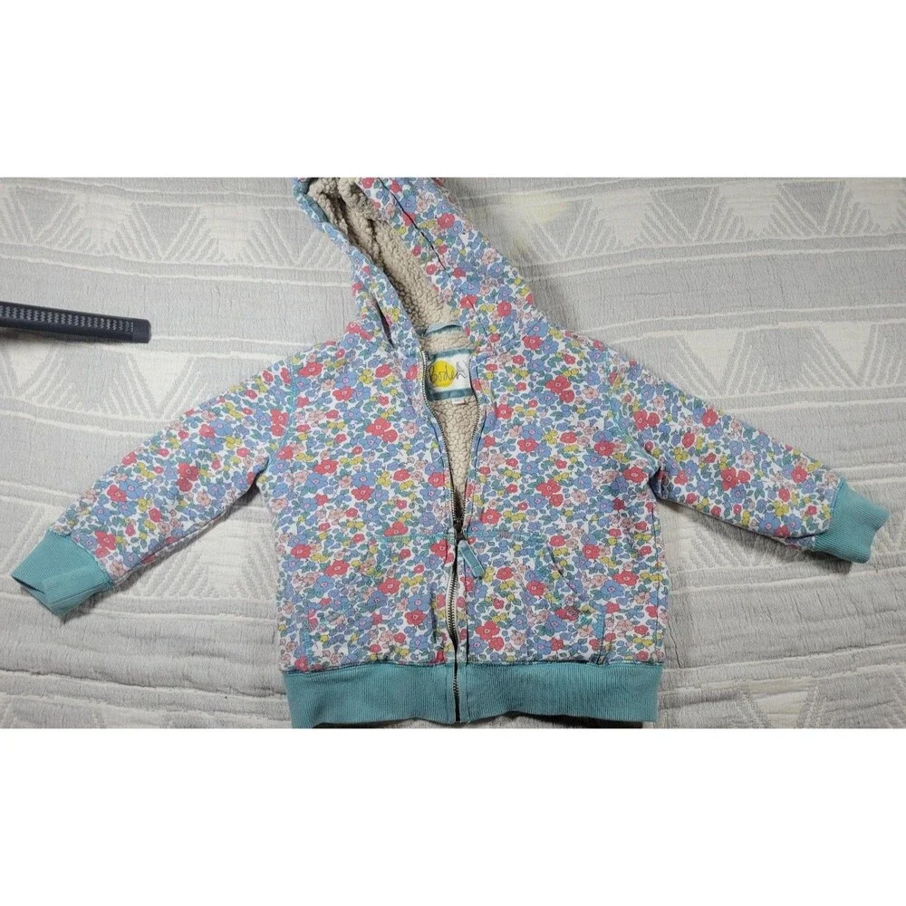 Boden Girls‎ Floral Sherpa-Lined Zip Hoodie – Size 5–6Y (116cm)